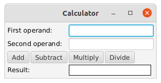 An example calculator GUI.